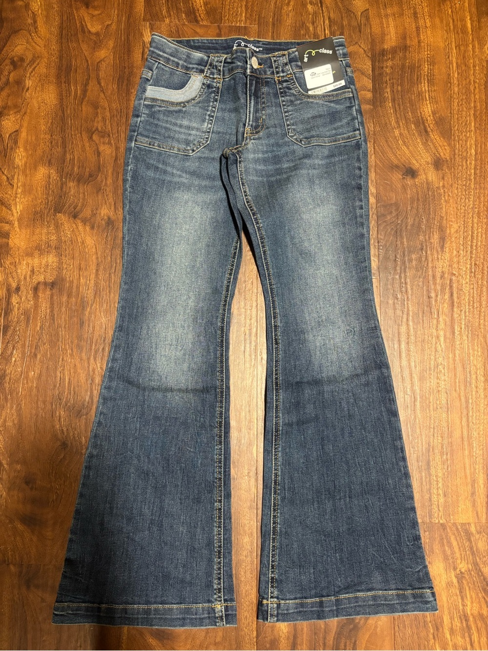 Art Class Girls’ Low Rise Flare Jeans - Medium Wash 10